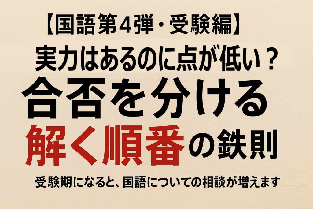 　中3の国語で「時間が足りない」子へサムネイル画像