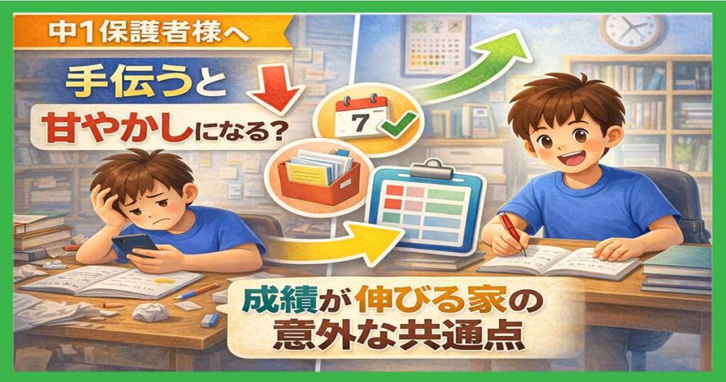 【中1】手伝うと甘やかし?成績が伸びる家の親のサポートとは