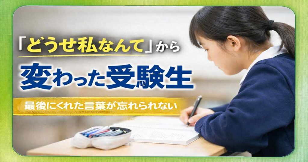 「どうせ私なんて」から 変わった受験生
